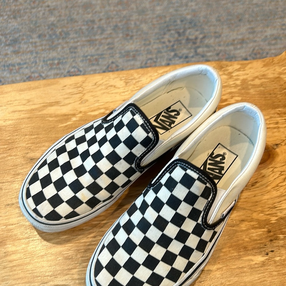 Vans Black/white checkered slip one Size7